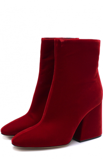 Бархатные ботильоны на массивом каблуке Maison Margiela