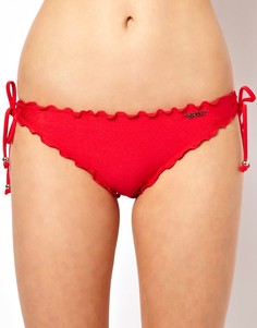 Трусики-бикини с завязками по бокам Seafolly Shimmer - Красный