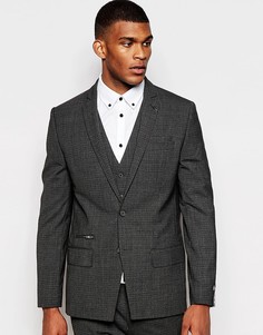 Полушерстяной пиджак слим в клетку River Island - Серый