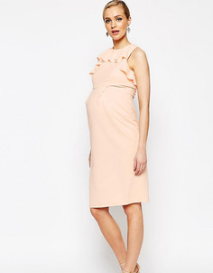 Платье-футляр с оборками ASOS Maternity - Бежевый