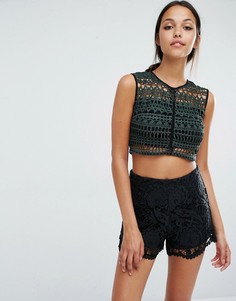 Кружевной кроп-топ премиум River Island - Зеленый