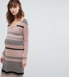Трикотажное платье в полоску Mamalicious - Мульти Mama.Licious