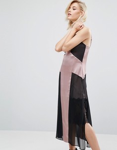 Платье-комбинация с кружевной вставкой River Island Studio - Розовый