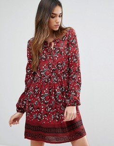 Платье с присборенной юбкой и принтом River Island - Мульти