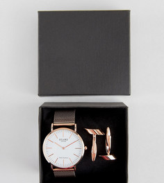 Подарочный набор с часами и запонками золотисто-розового цвета Reclaimed Vintage Inspired эксклюзивно для ASOS - Золотой