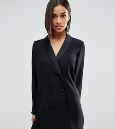 Платье в стиле смокинга ASOS PETITE - Черный