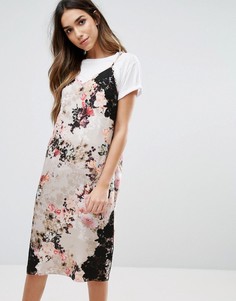 Платье-комбинация с цветочным принтом и кружевной отделкой River Island - Мульти