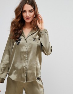 Пижамная рубашка с аппликацией River Island - Зеленый