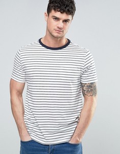 Футболка в полоску с отворотами на рукавах River Island - Белый