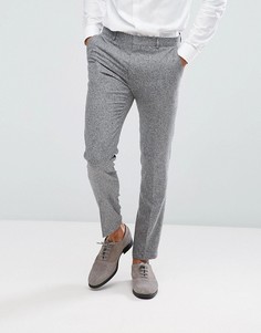 Серые фактурные брюки скинни из 100% шелка ASOS - Серый