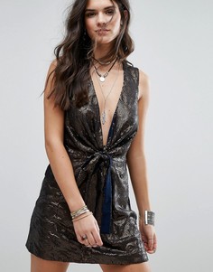 Блестящее платье для вечеринок Free People Paris Rock - Темно-синий