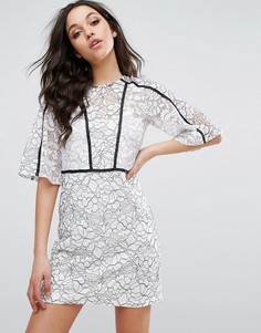 Платье с цветочным принтом и вырезом River Island - Мульти