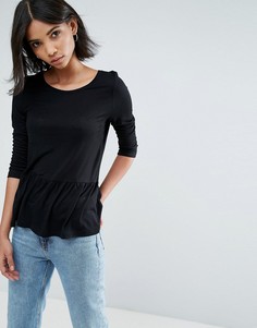 Топ с баской Vero Moda - Черный