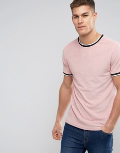 Розовая футболка из махровой ткани River Island - Розовый