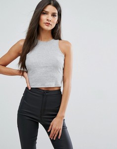 Укороченный трикотажный топ River Island - Серый