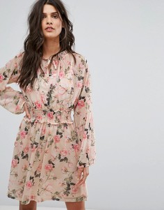 Чайное платье с цветочным принтом River Island - Мульти