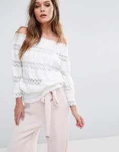 Кружевной топ River Island - Кремовый