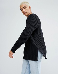 Черный фактурный оверсайз-джемпер ASOS - Черный