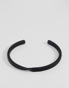 Черный матовый браслет-манжета с перекрутом Icon Brand - Черный