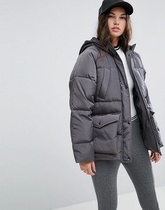 Дутая куртка с карманом ASOS - Серый