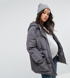 Дутая куртка с карманами ASOS MATERNITY - Серый