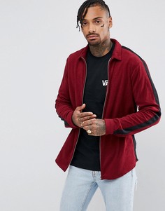 Бордовая рубашка классического кроя на молнии ASOS - Красный