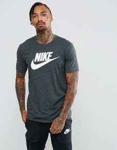 Серая меланжевая футболка Nike Legacy 875409-051 - Зеленый