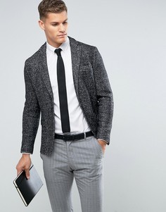 Приталенный блейзер с добавлением шерсти Selected Homme - Черный