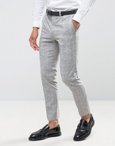 Серые облегающие брюки в клетку River Island - Серый
