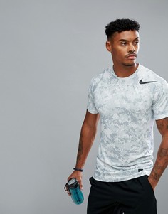 Белая футболка с камуфляжным принтом Nike Training Pro Hypercool Digi 828180-100 - Белый