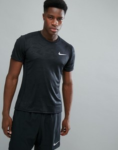 Черная футболка с принтом Nike Running Miler 858157-010 - Черный