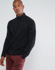 Вязаный джемпер с высоким воротником из смешанной шерсти Selected Homme - Черный