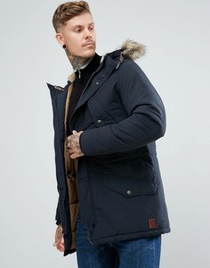 Парка с отделкой искусственным мехом Jack &amp; Jones Vintage - Темно-синий