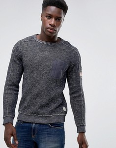 Джемпер с нашивкой на рукаве и карманом Jack &amp; Jones Vintage - Темно-синий