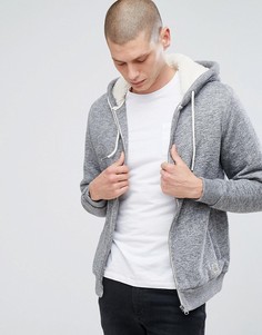 Худи на молнии с флисовой подкладкой Jack &amp; Jones Vintage - Серый