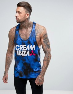 Синяя майка с надписью Cream Ibiza River Island - Синий