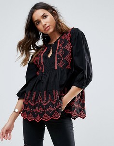 Свободный топ с кисточками River Island - Черный