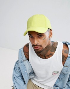 Неоново-желтая флисовая бейсболка ASOS - Желтый