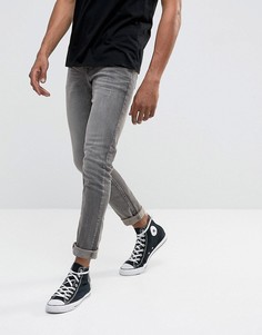 Темно-серые джинсы скинни с потертостями ASOS - Серый