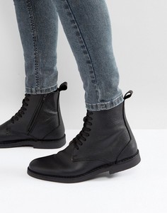 Черные кожаные ботинки на шнуровке Selected Homme Royce - Черный