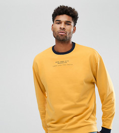 Свободный свитшот с принтом ASOS TALL - Желтый