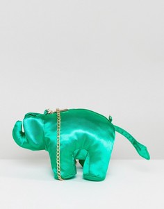 Атласная сумка через плечо в форме слона ASOS Eddie - Зеленый