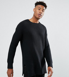 Черный фактурный оверсайз-джемпер ASOS TALL - Черный