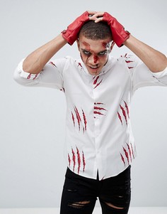 Зауженная рубашка с принтом ASOS Halloween - Белый