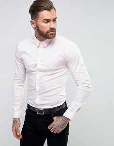 Розовая приталенная строгая рубашка River Island - Розовый