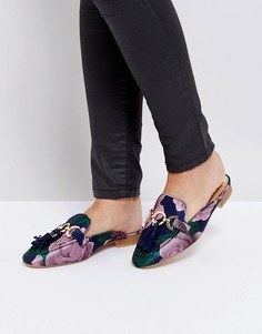Жаккардовые лоферы с открытой пяткой и пряжкой River Island - Мульти
