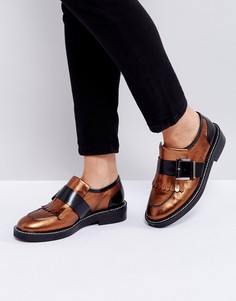 Кожаные туфли на плоской подошве ASOS MASTER PIECE Premium - Медный