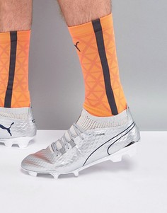 Футбольные бутсы цвета металлик для твердой поверхности Puma 10398601 - Серебряный