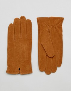 Светло-коричневые замшевые перчатки Barneys - Рыжий Barneys Originals