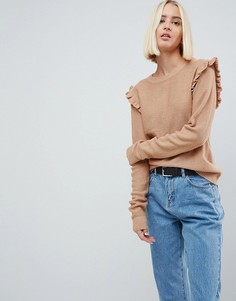 Джемпер с оборками на плечах Brave Soul - Зеленый